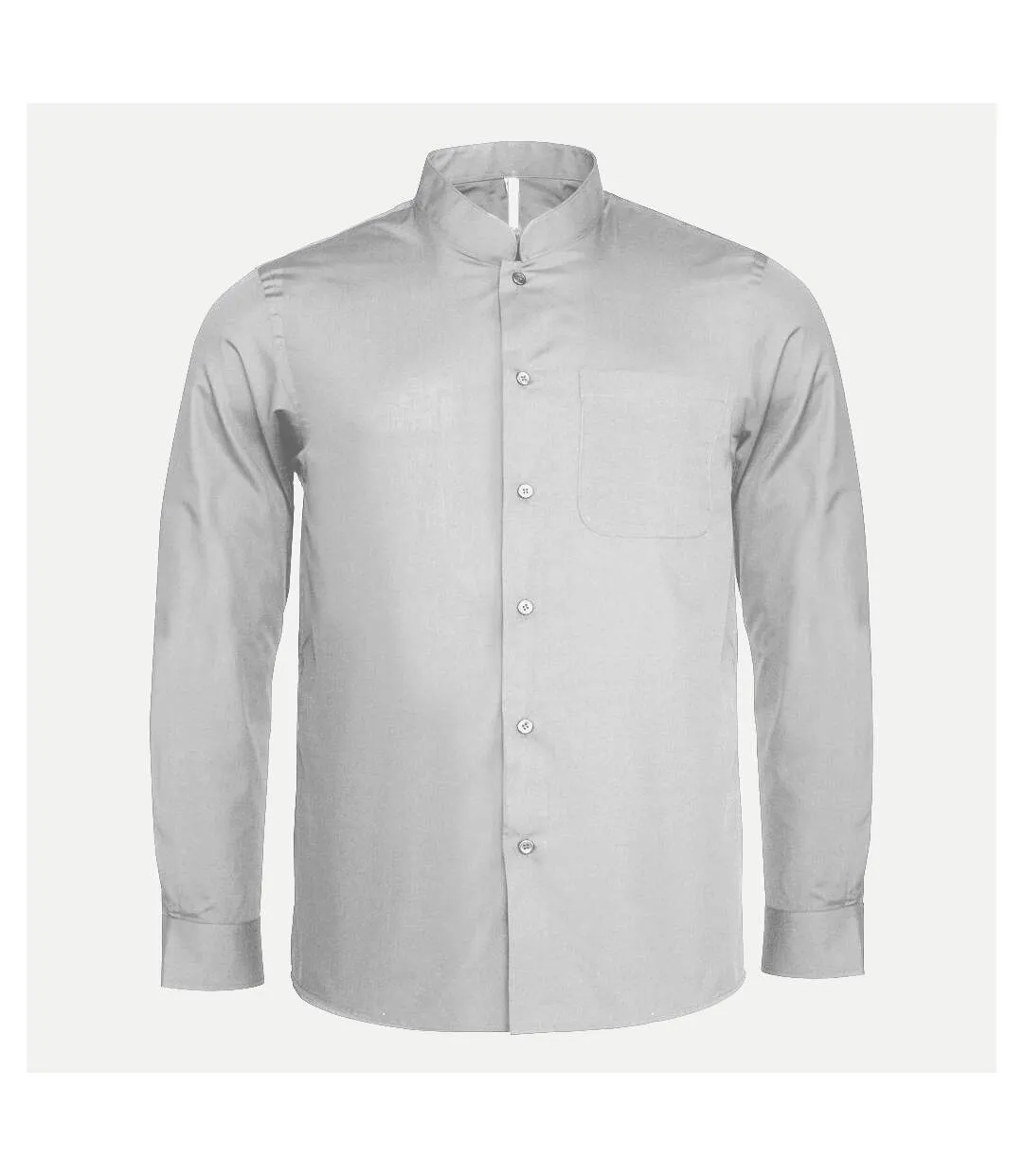 Chemise à manches longues et col mandarin homme blanc Kariban