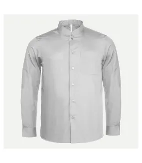 Chemise à manches longues et col mandarin homme blanc Kariban