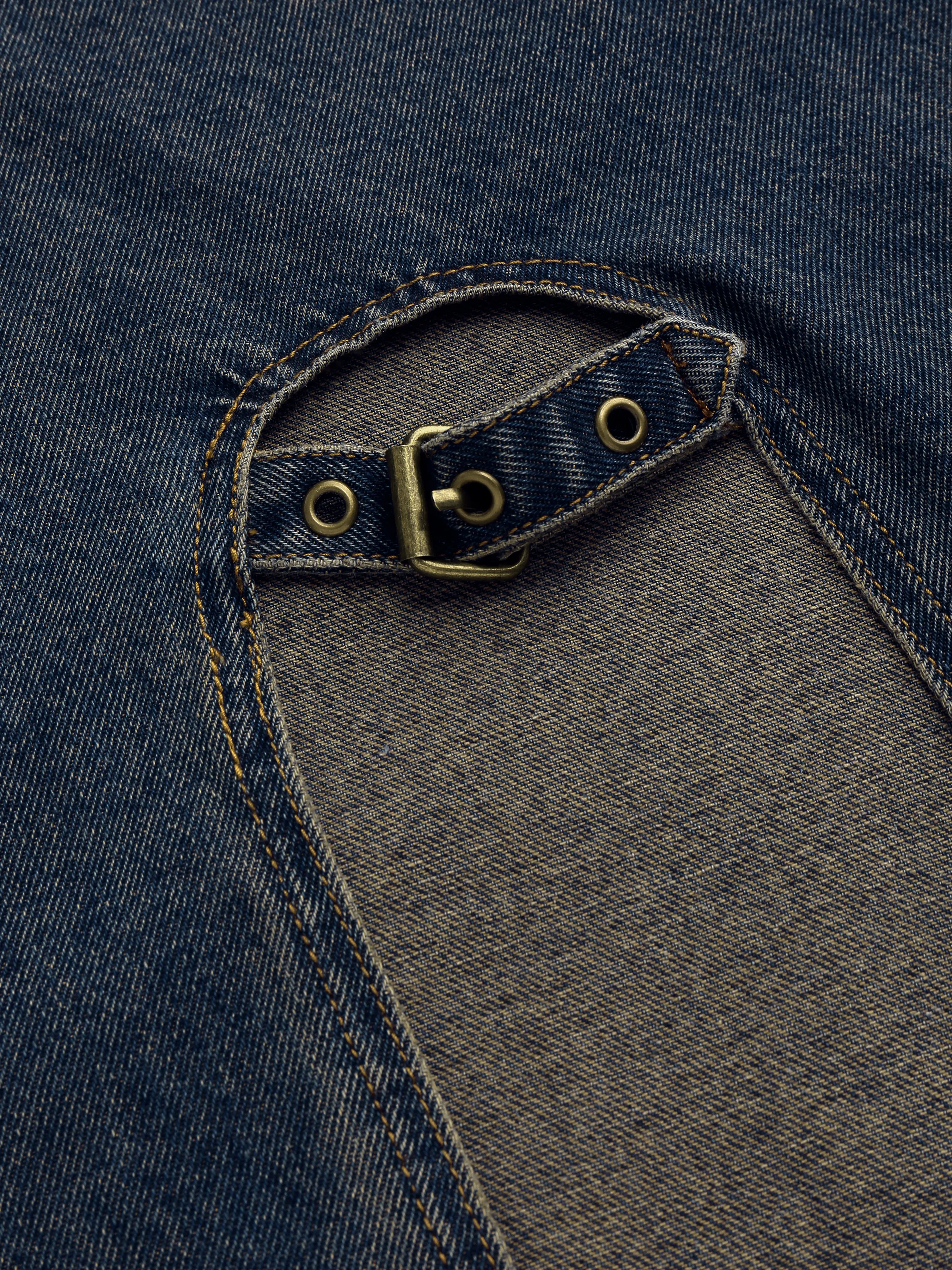  Cider Denim Taille Moyenne Fendue Jupe Longue Boutonnée avec Ceinture Curve & Plus