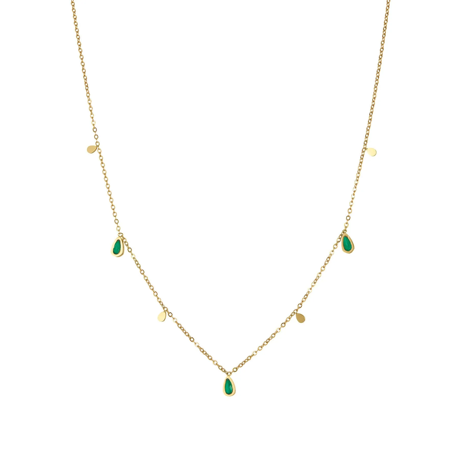 Collier Eline zircons vert