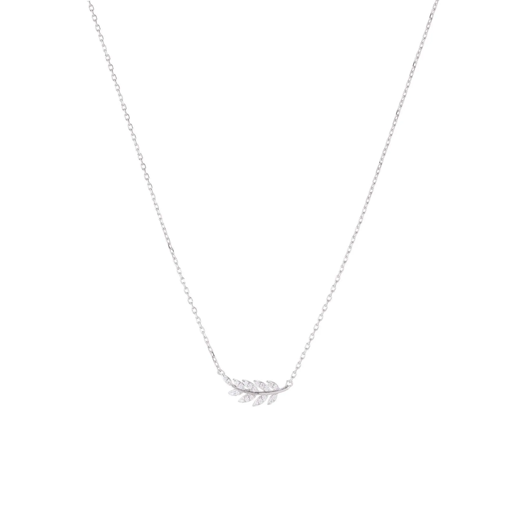 Collier Feuille Argent 925 rhodié