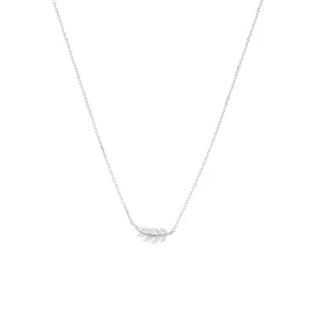 Collier Feuille Argent 925 rhodié