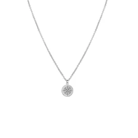 Collier médaillon boussole argent