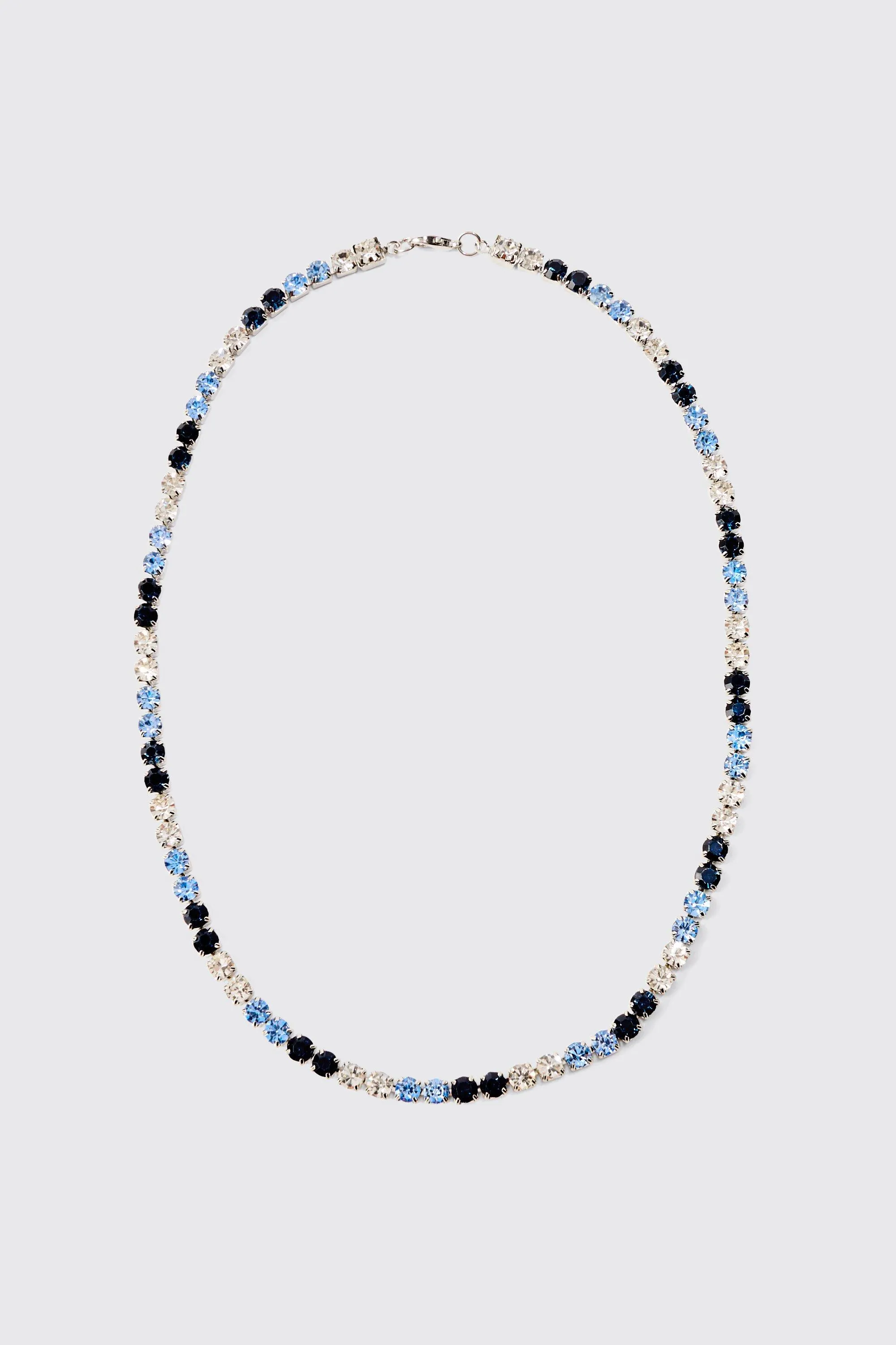 Collier strassé bleu