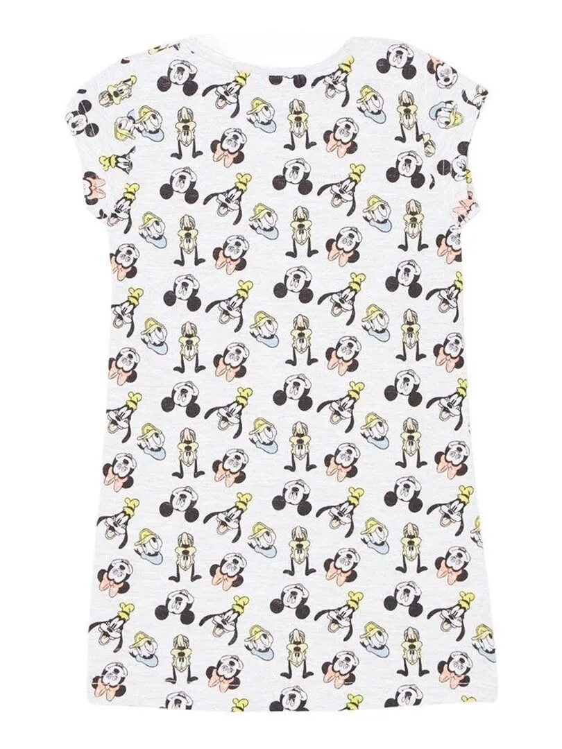 Disney - Chemise De Nuit fille imprimé Mickey en coton - Gris