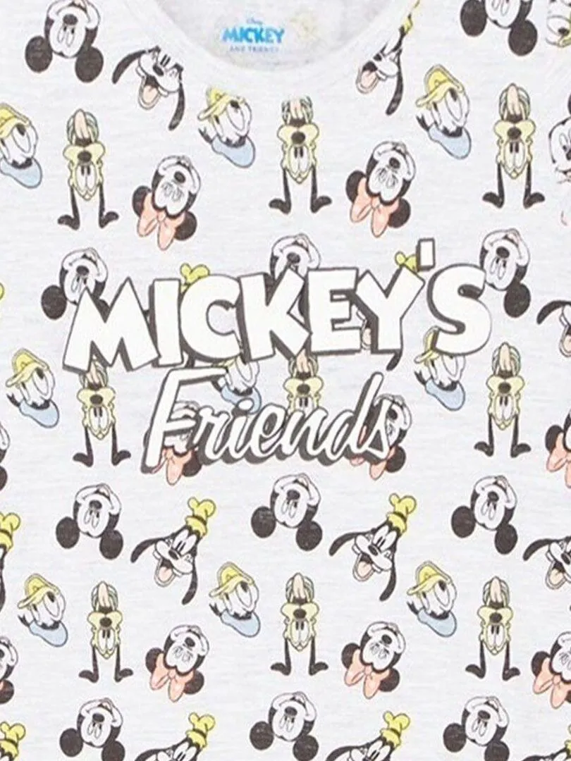 Disney - Chemise De Nuit fille imprimé Mickey en coton - Gris