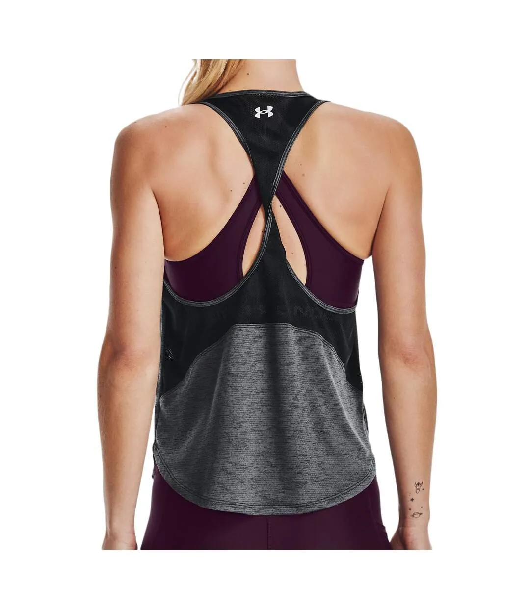 Débardeur Gris/Noir Femme Under Armour Tech Vent Tank