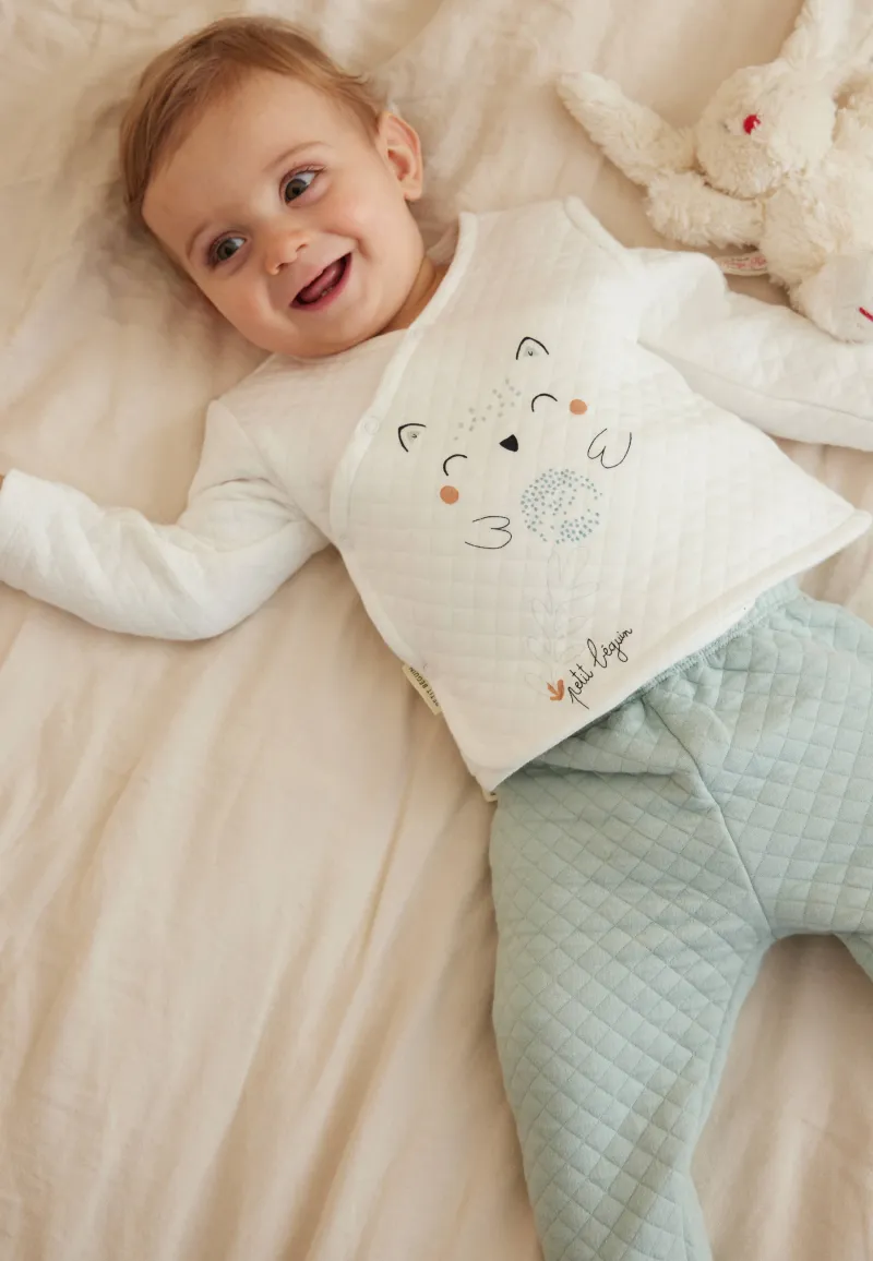 Ensemble gilet et pantalon bébé en coton matelassé Kimi - PETIT BEGUIN