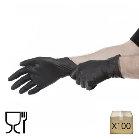 Gant nitrile noir à usage unique multi usage | Boîte de 100 gants