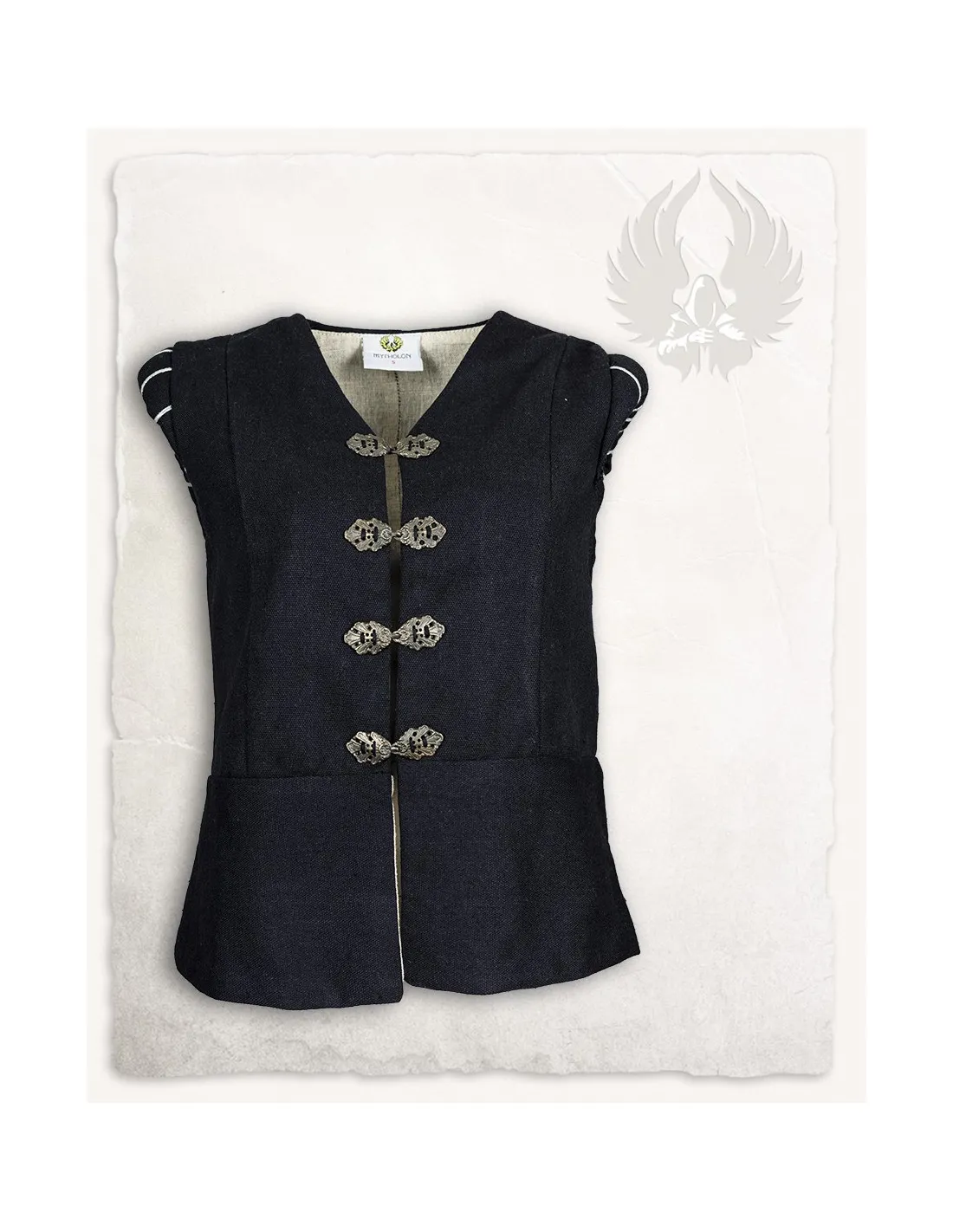 Gilet doublet médiéval Geoffrey en toile noire ⚔️ Boutique Épées