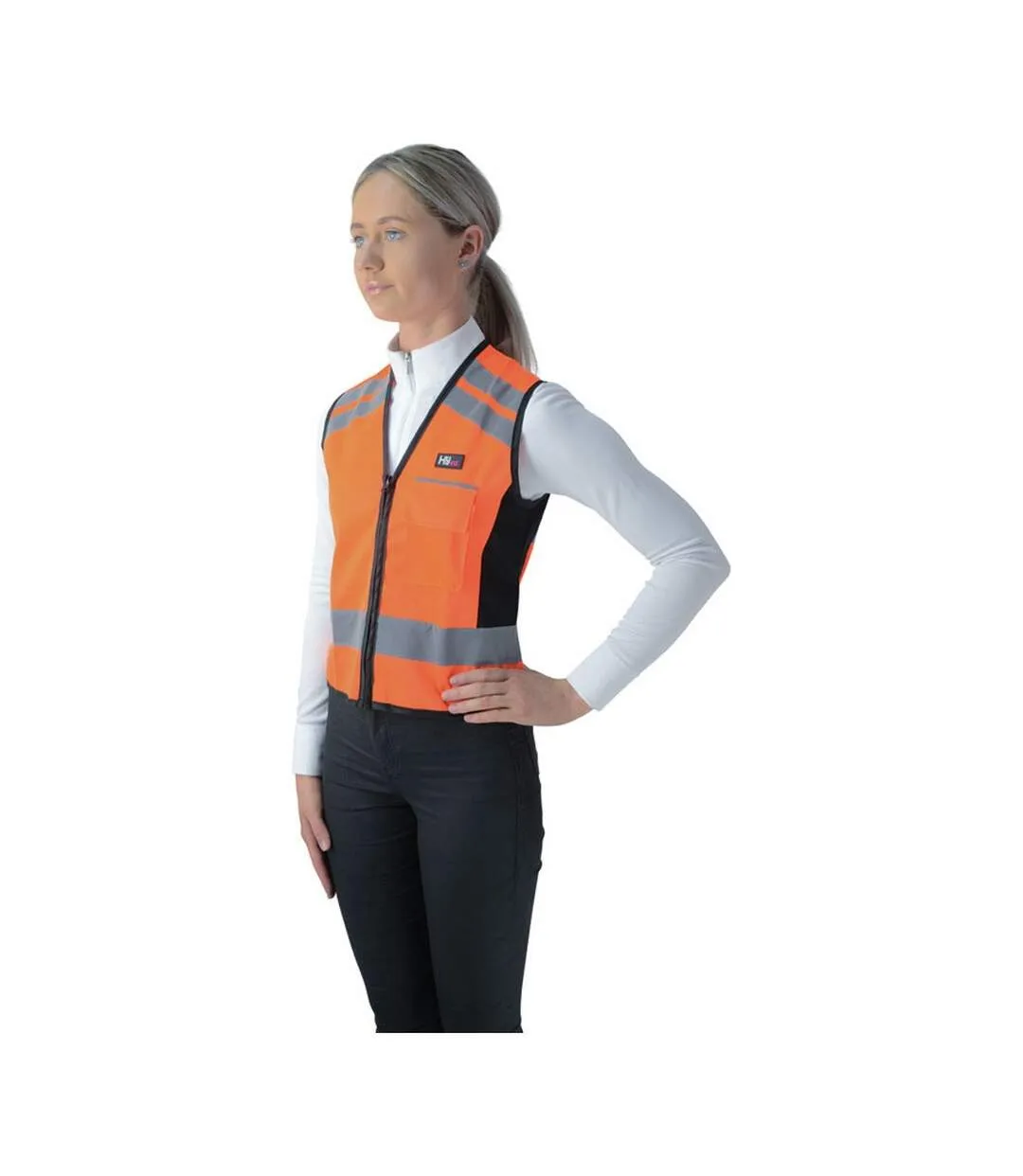 Gilet please pass wide and slow adulte orange / noir HyVIZ