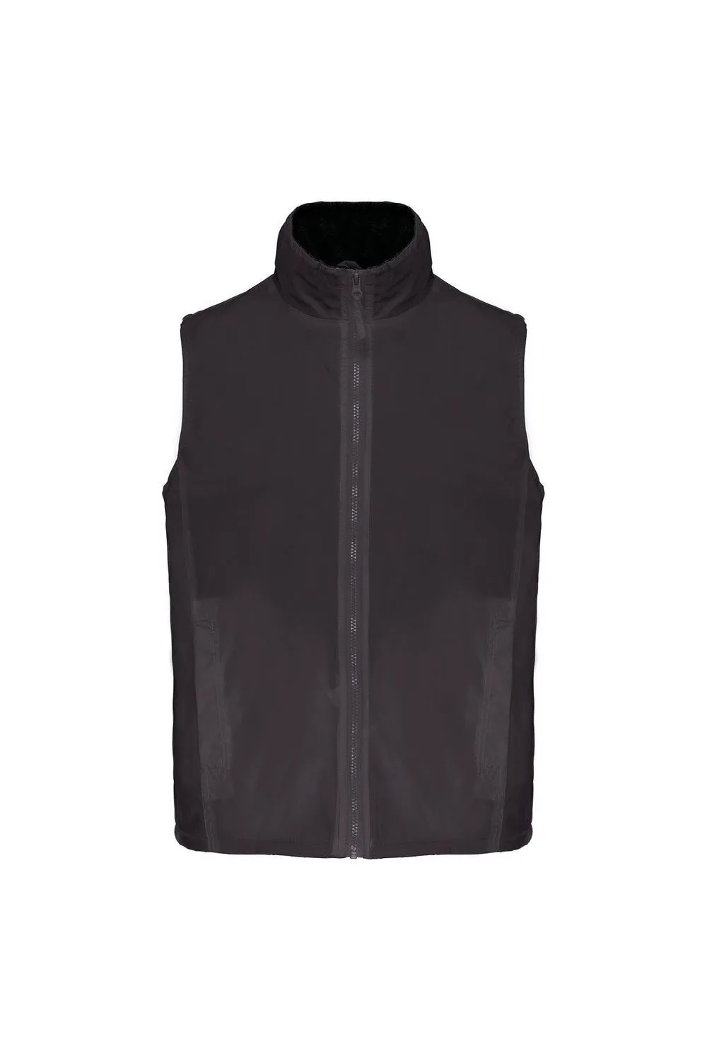 Gilet sans manches doublé polaire - Homme - K679 - gris foncé et noir 