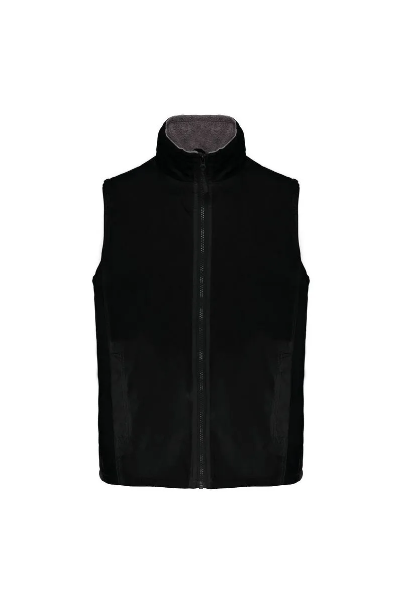 Gilet sans manches doublé polaire - Homme - K679 - noir et gris 