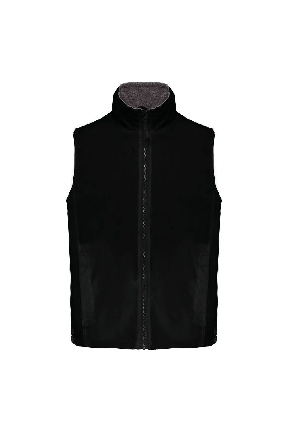 Gilet sans manches doublé polaire - Homme - K679 - noir et gris 