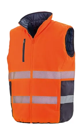 Gilet sans manches matelassé réversible - R332X - orange fluo 