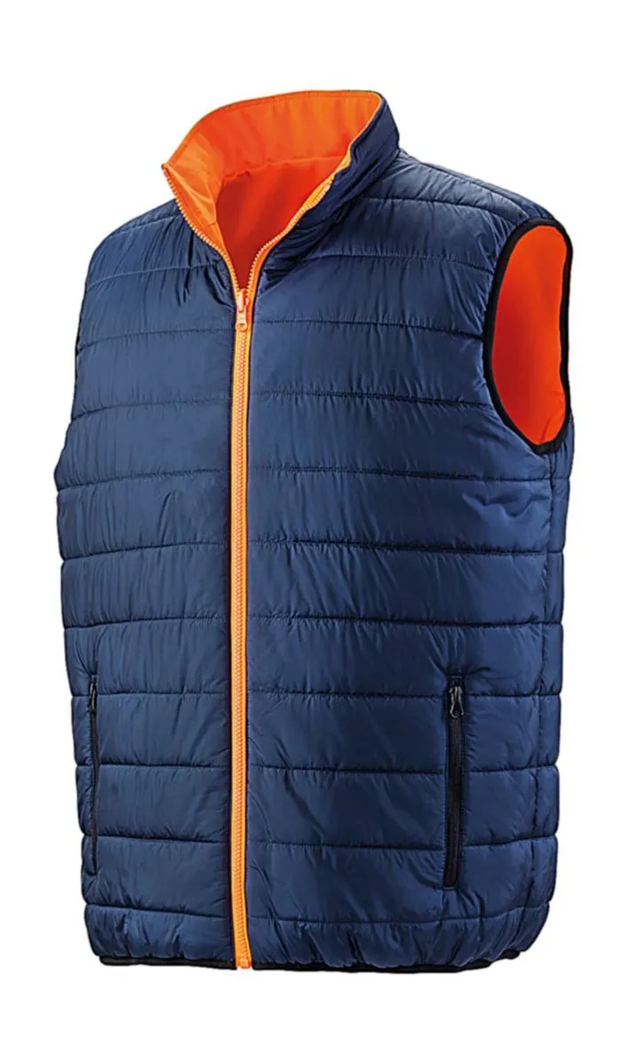 Gilet sans manches matelassé réversible - R332X - orange fluo 