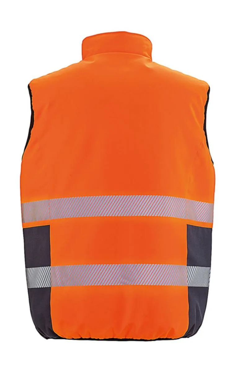 Gilet sans manches matelassé réversible - R332X - orange fluo 