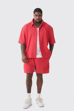 Grande taille - Ensemble avec chemise oversize à manches courtes et short