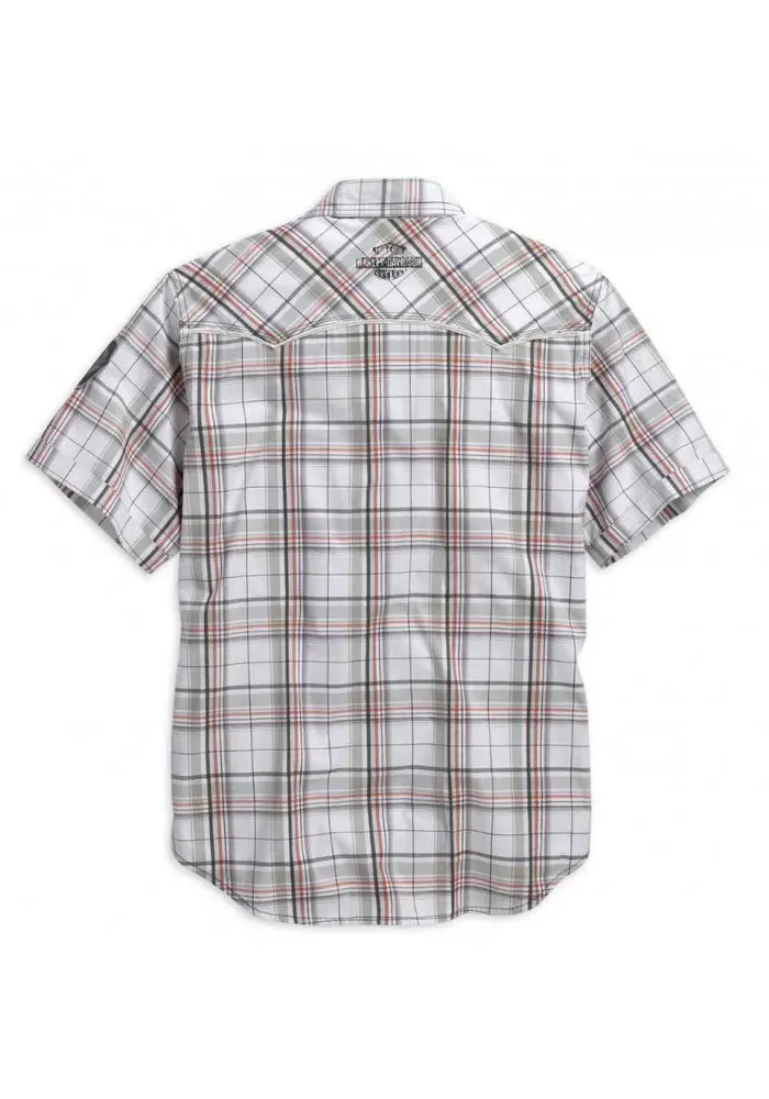 Harley Davidson Homme Detailed Manches Courtes Plaid Chemise, 96115-16VM