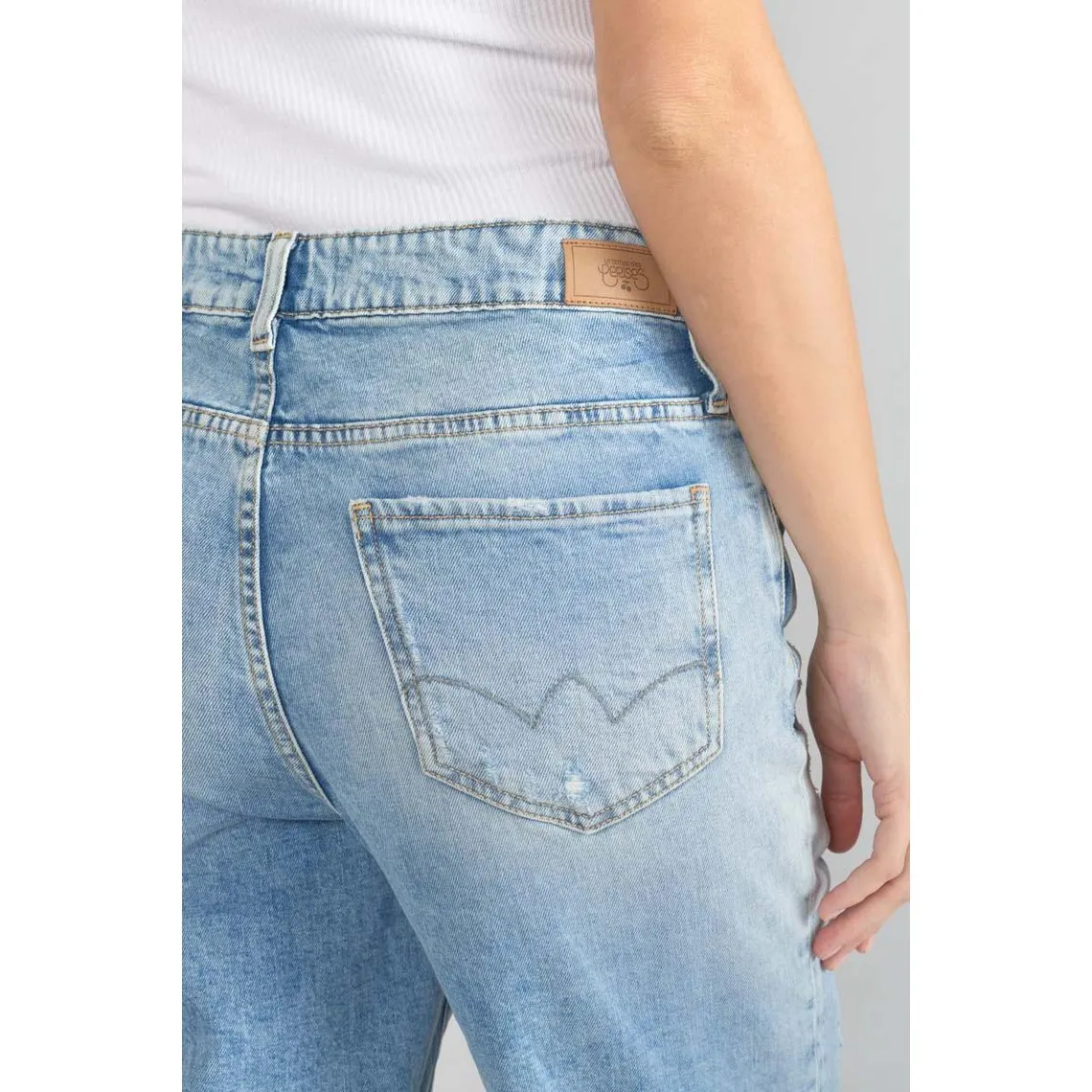 Jeans boyfit cosy, 7/8ème bleu en coton Wynn | 3 Suisses