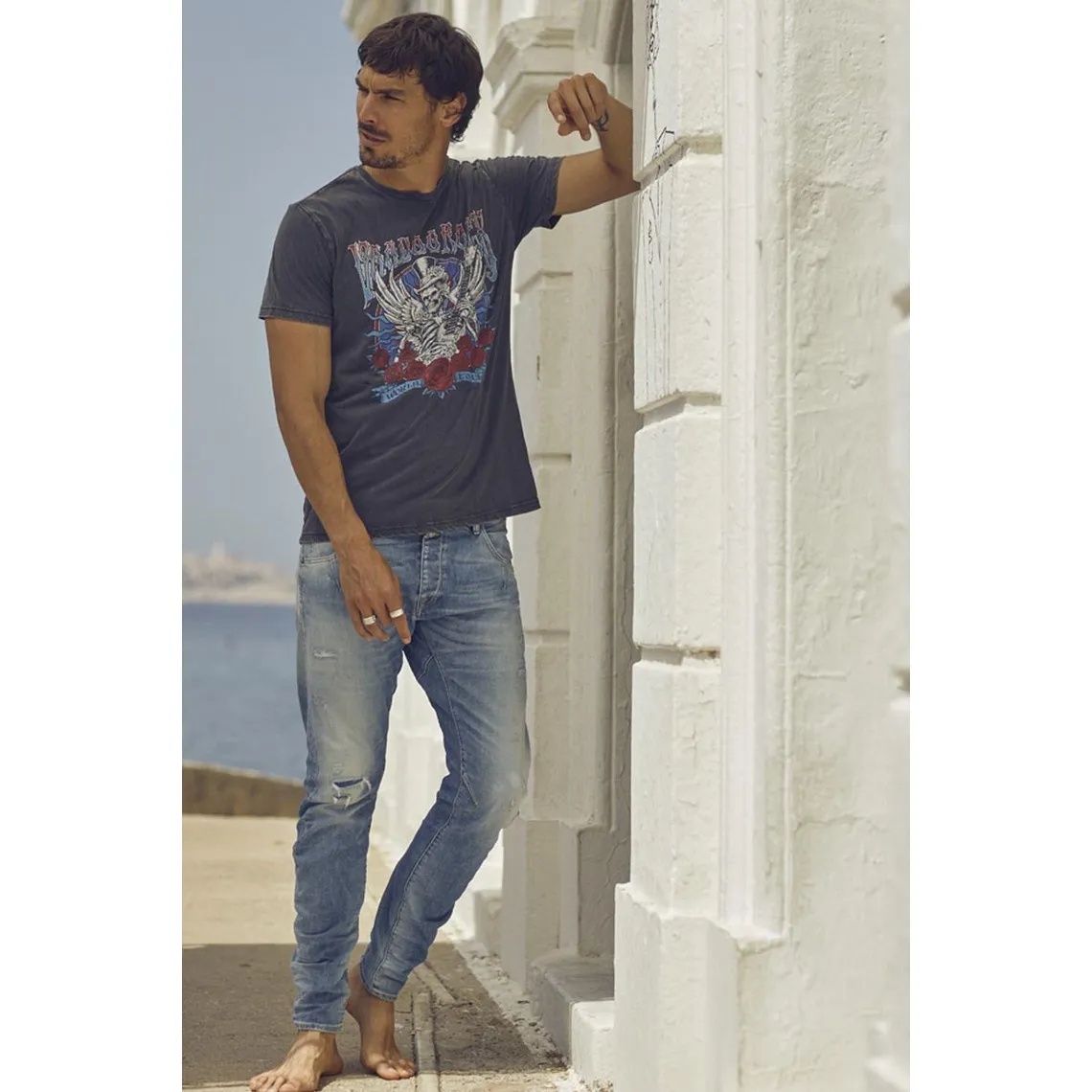 Jeans tapered 903, longueur 34 bleu en coton Tom | 3 Suisses