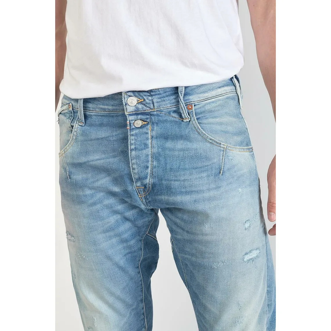 Jeans tapered 903, longueur 34 bleu en coton Tom | 3 Suisses