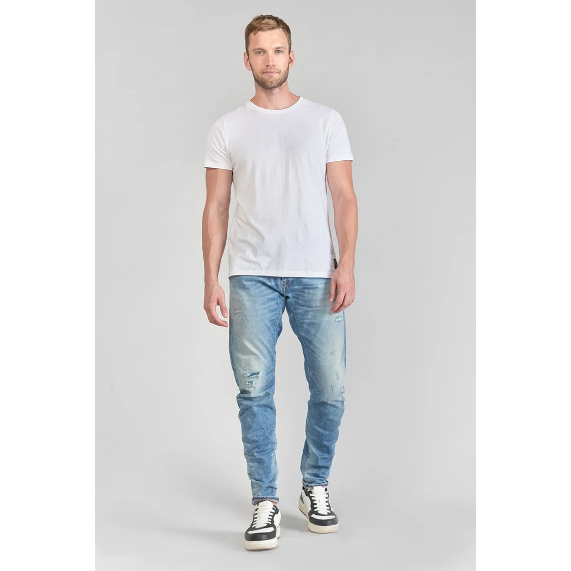 Jeans tapered 903, longueur 34 bleu en coton Tom | 3 Suisses