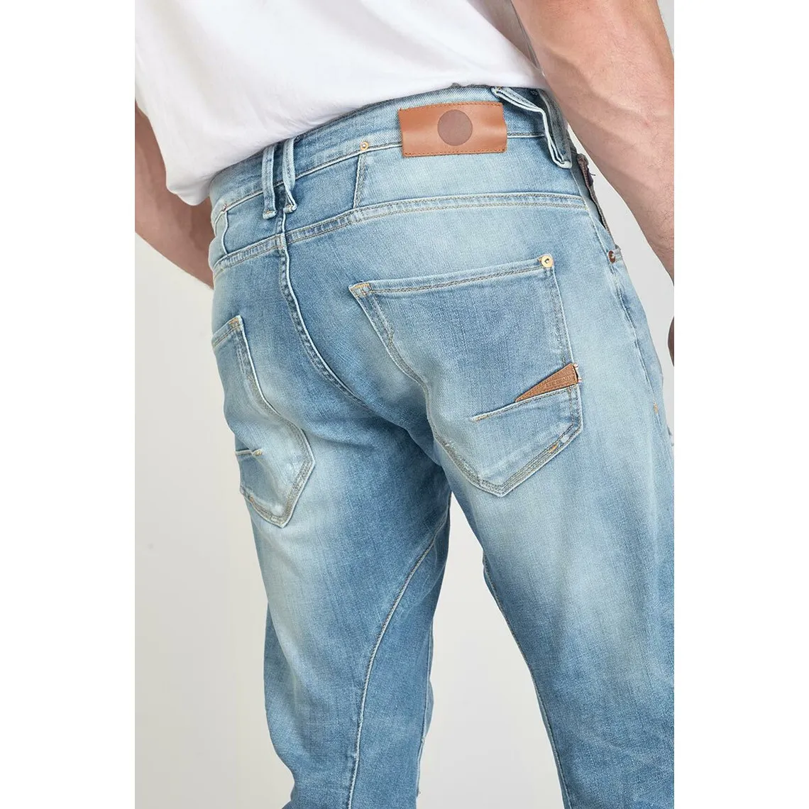 Jeans tapered 903, longueur 34 bleu en coton Tom | 3 Suisses