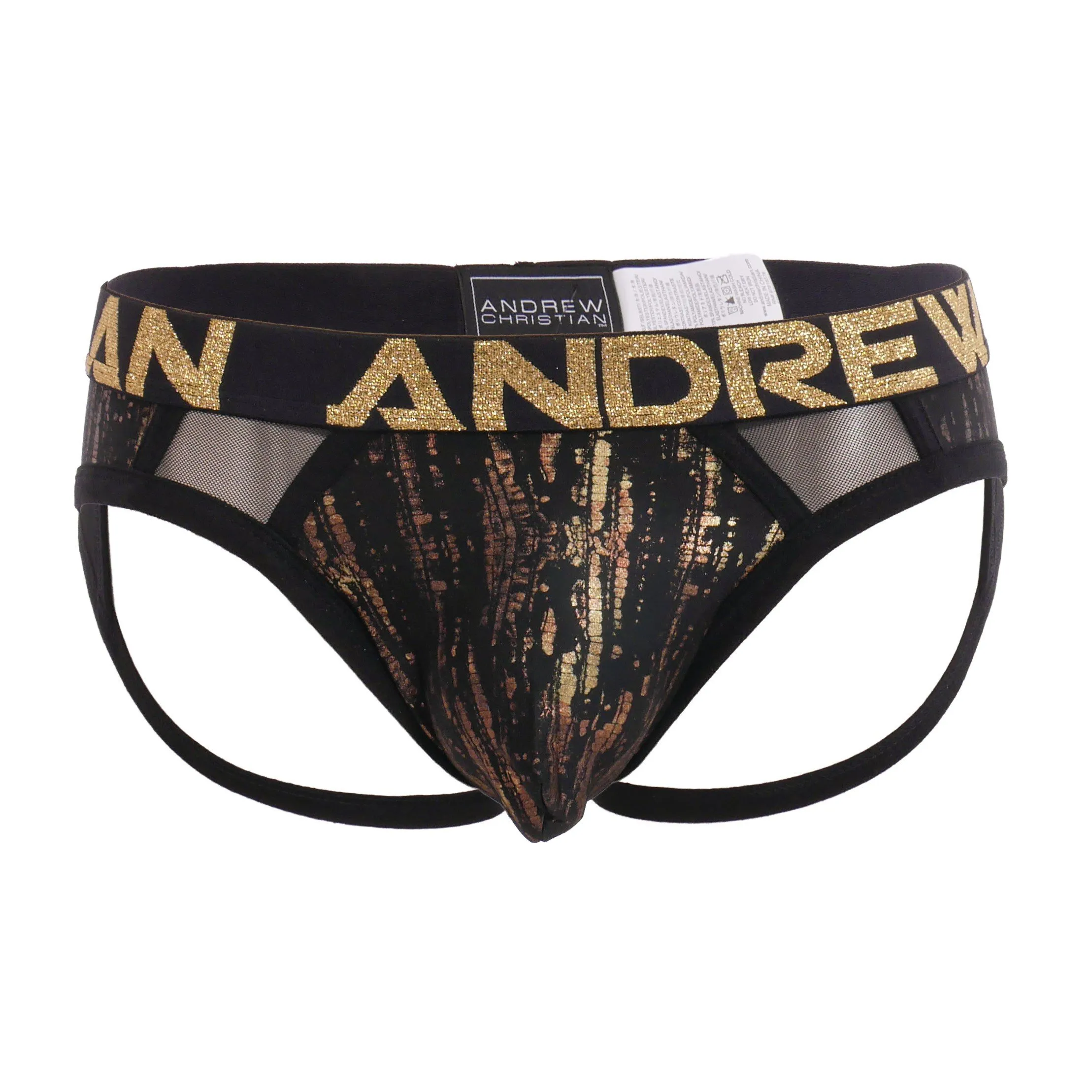 Jock Metallic Blast Mesh Frame w/ Almost Naked - Andrew Christian :...