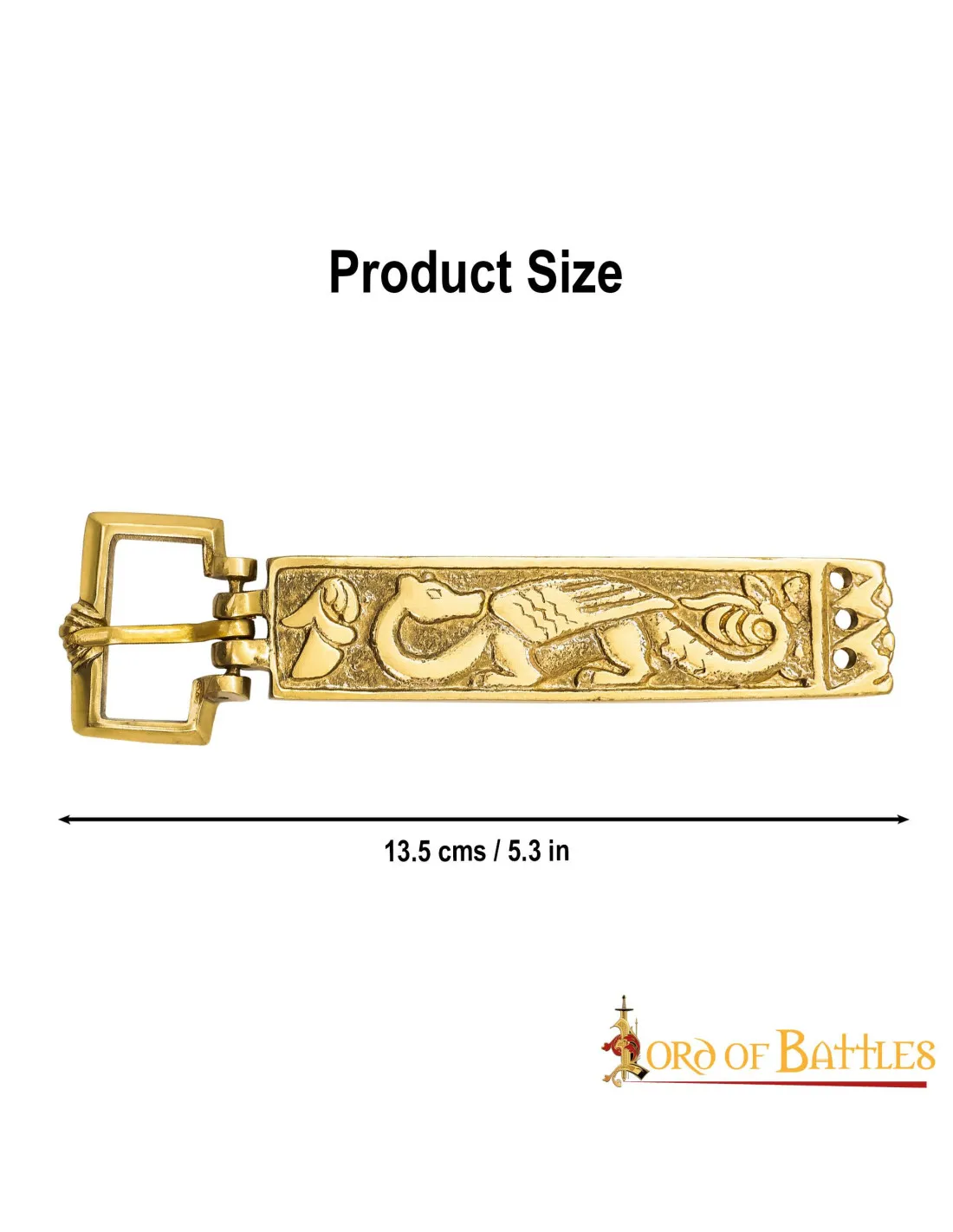 Longue boucle de ceinture viking en laiton ⚔️ Boutique Épées