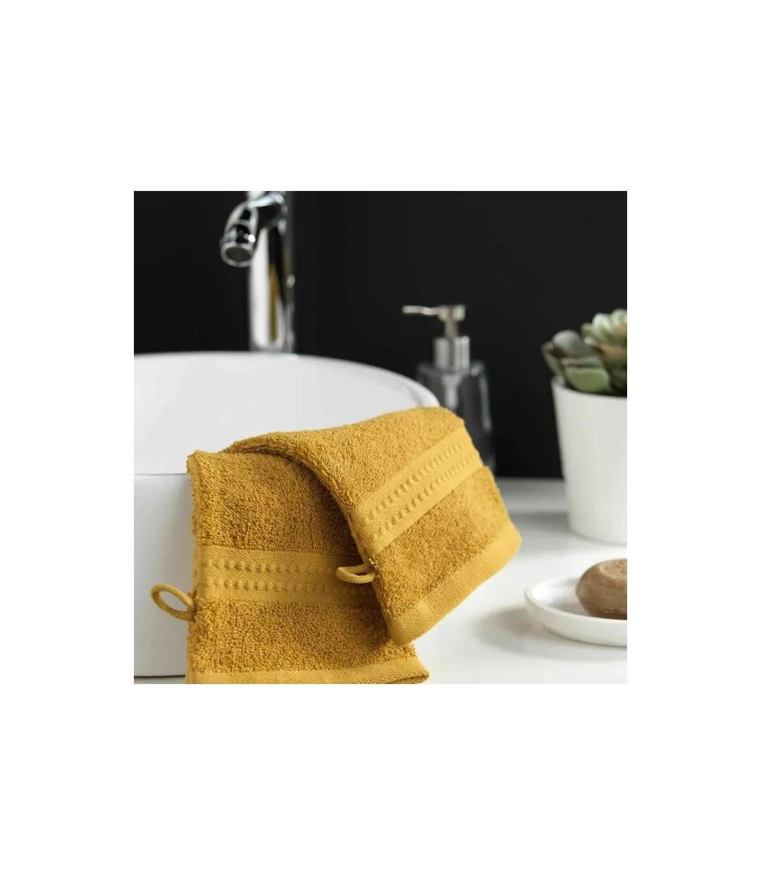 Lot de 2 Gants de Toilette Excellence 15x21cm Tournesol