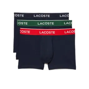 LOT DE 3 BOXERS NOIRS LACOSTE AVEC CEINTURE CONTRASTÉE