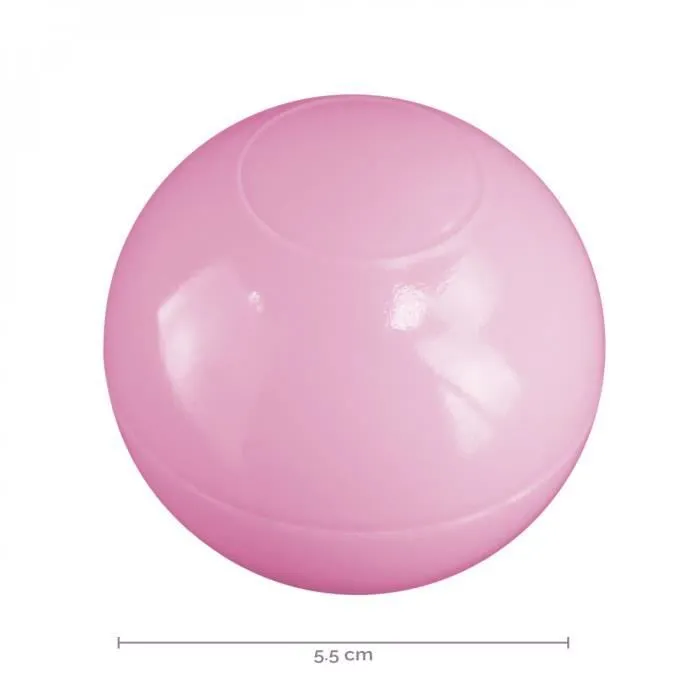 Lot de 5 sacs de 100 balles de jeu ou de piscine  5,5 cm - Rose, gris, blanc et transparent - Monsieur Bébé