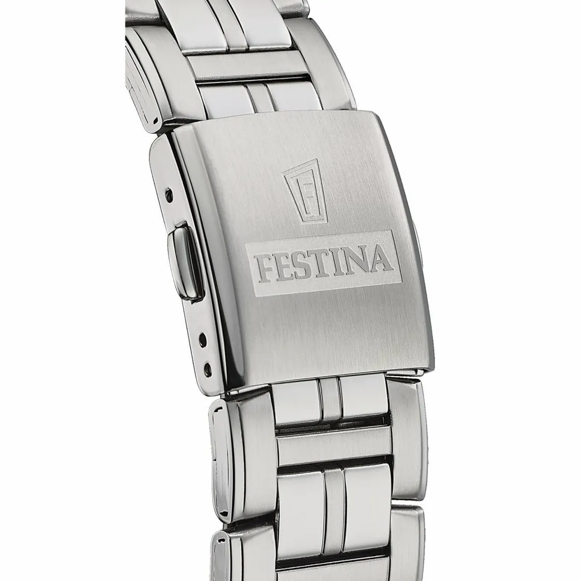 Montre Festina F20445-1 - Multifonction acier quartz cadran blanc compteurs bleus et bracelet acier | 3 Suisses