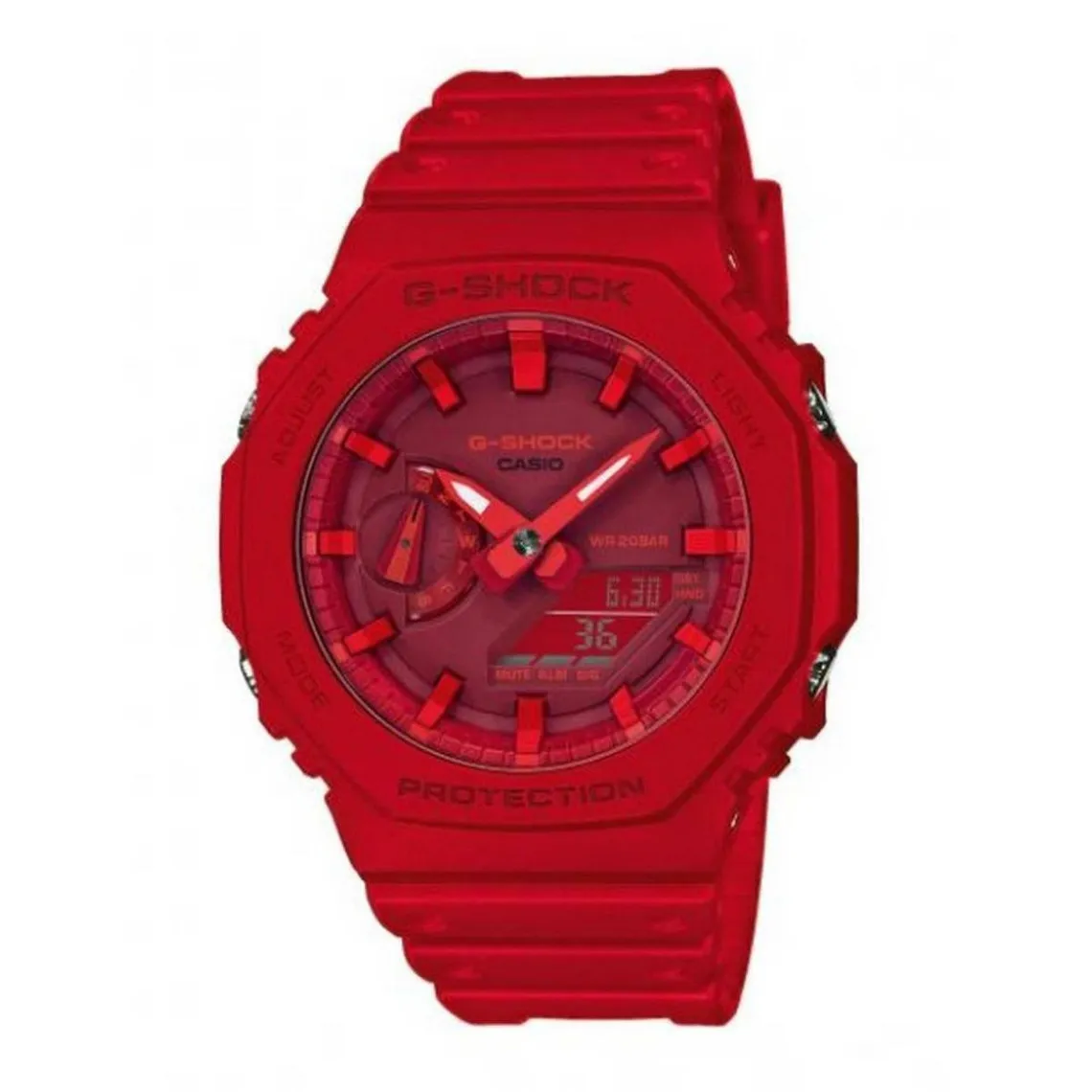 Montre Homme Casio G- Shock GA-2100-4AER - Bracelet Résine Rouge | 3 Suisses