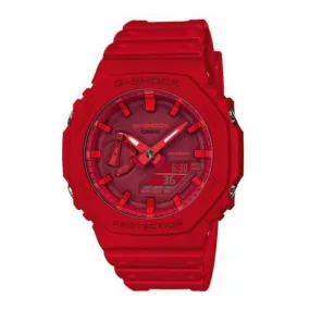 Montre Homme Casio G- Shock GA-2100-4AER - Bracelet Résine Rouge | 3 Suisses