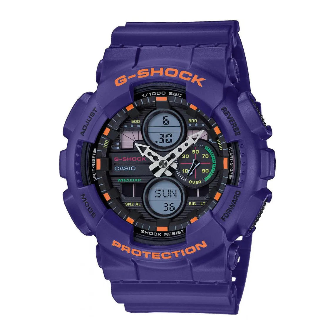 Montre Mixte Casio G-Shock GA-140-6AER -  Bracelet Résine Violet  | 3 Suisses