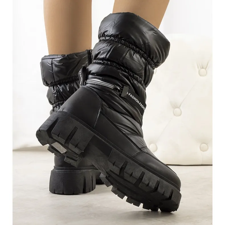 PA1 Bottes de neige noires pour femmes de Mette le noir