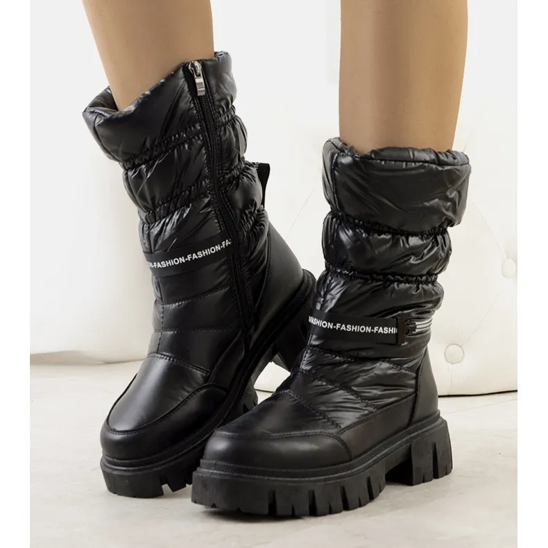 PA1 Bottes de neige noires pour femmes de Mette le noir