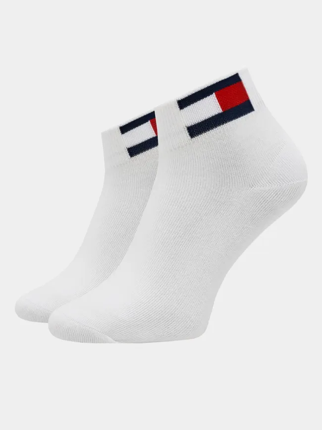 Pack 2 paires de chaussettes quarter blanc homme - Tommy Jeans | wimod