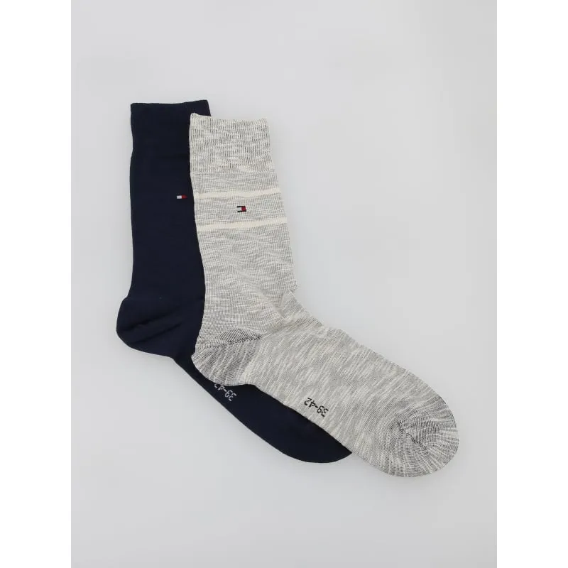 Pack 2 paires de chaussettes quarter blanc homme - Tommy Jeans | wimod