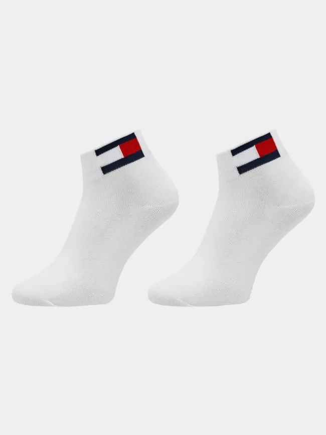 Pack 2 paires de chaussettes quarter blanc homme - Tommy Jeans | wimod