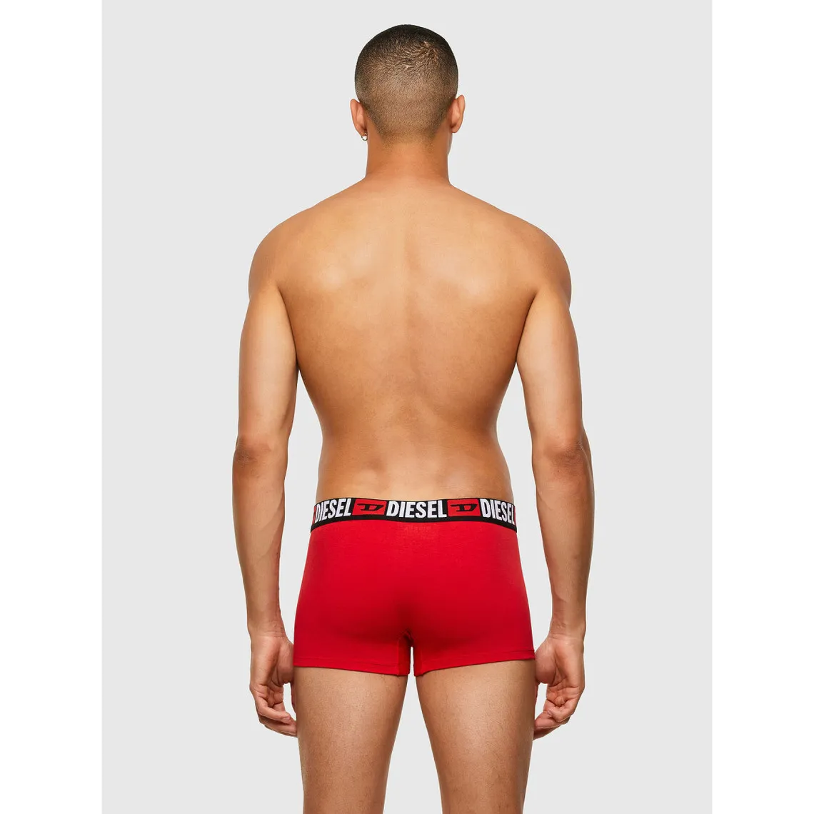 Pack de 3 boxers logotes ceinture elastique - Noir / Gris / Rouge en coton | 3 Suisses