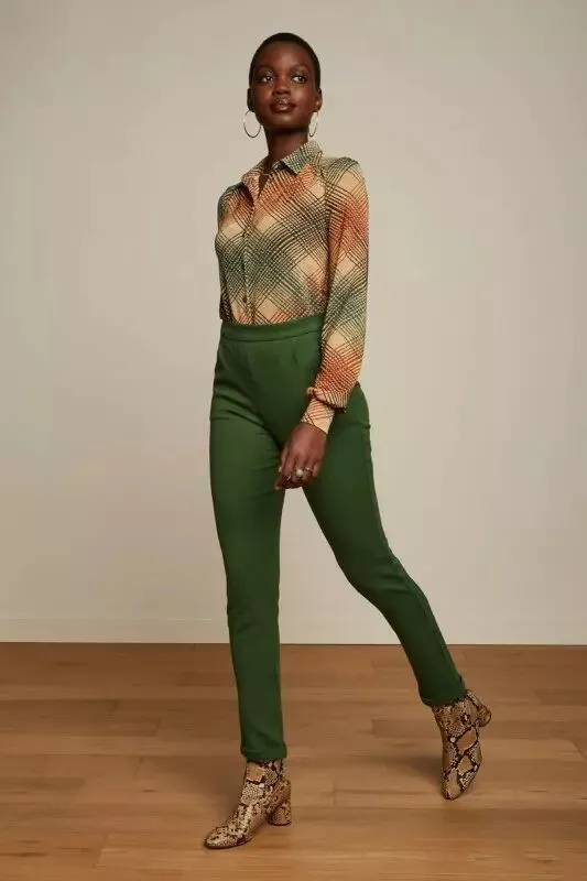 Pantalon chic vert King Louie Roisin