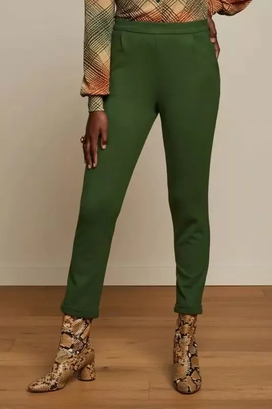 Pantalon chic vert King Louie Roisin