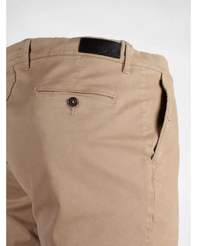 Pantalon chino peau de pêche 1214 grande taille beige - Size-factory