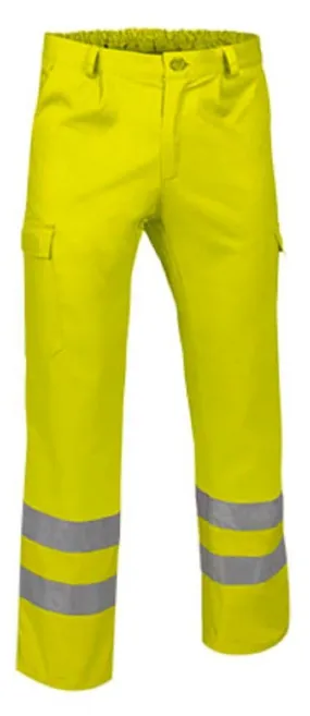 Pantalon de travail - REF TRAIN - jaune fluo 