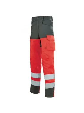 Pantalon de travail rouge hivi / gris