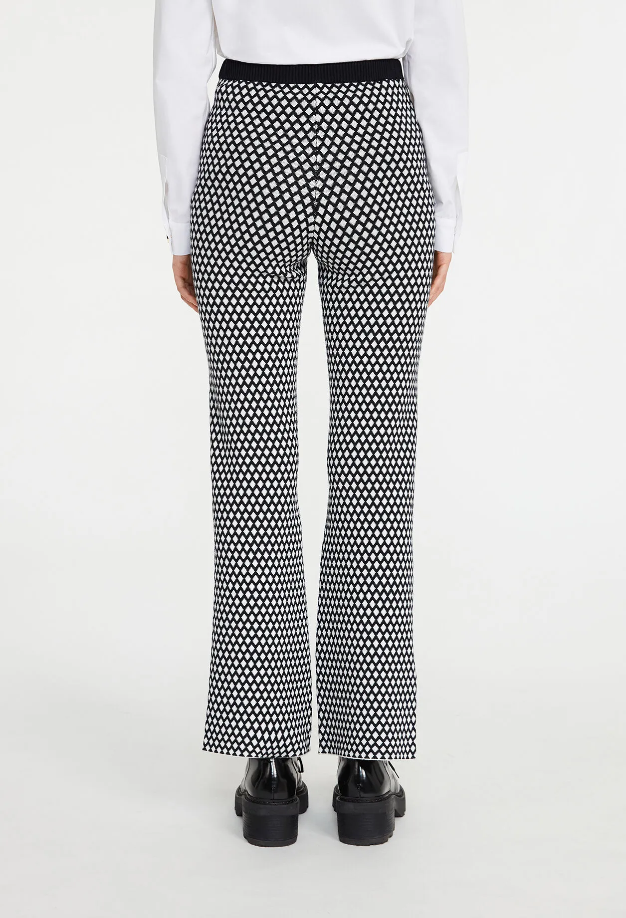 Pantalon maille à motifs graphiques | Claudie FR