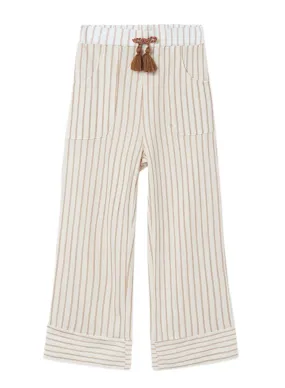 Pantalon Mayoral Cropped Rayures Beige pour Fille